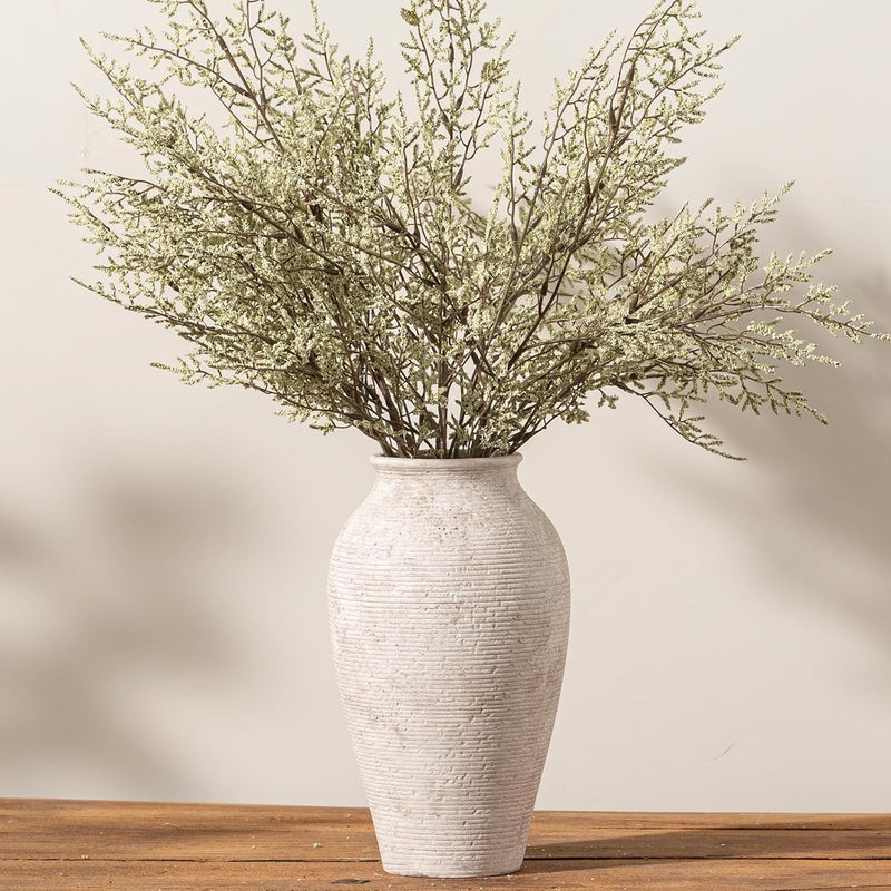 Vanselia Ceramic Flower Vase Home Decor - Large Tall Farmhouse Table Vases Rustic Vintage Living Room Kitchen Bedroom Decorations for House Book Shelf Office Coffee Desk Dining Fireplace (11" Retro) - Image 3