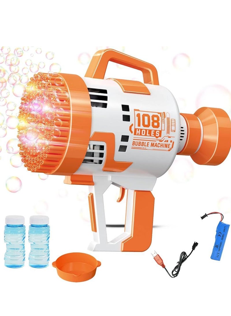 VIO 108 Hole Bubble Machine Gun Blower with Colorful Lights Fun Bubble Maker Toy for Kids Perfect for Birthday Parties Celebrations Outdoor Summer Fun Great Gift for Toddlers Girls Boys Bubble Blaster Toy  - Image 1