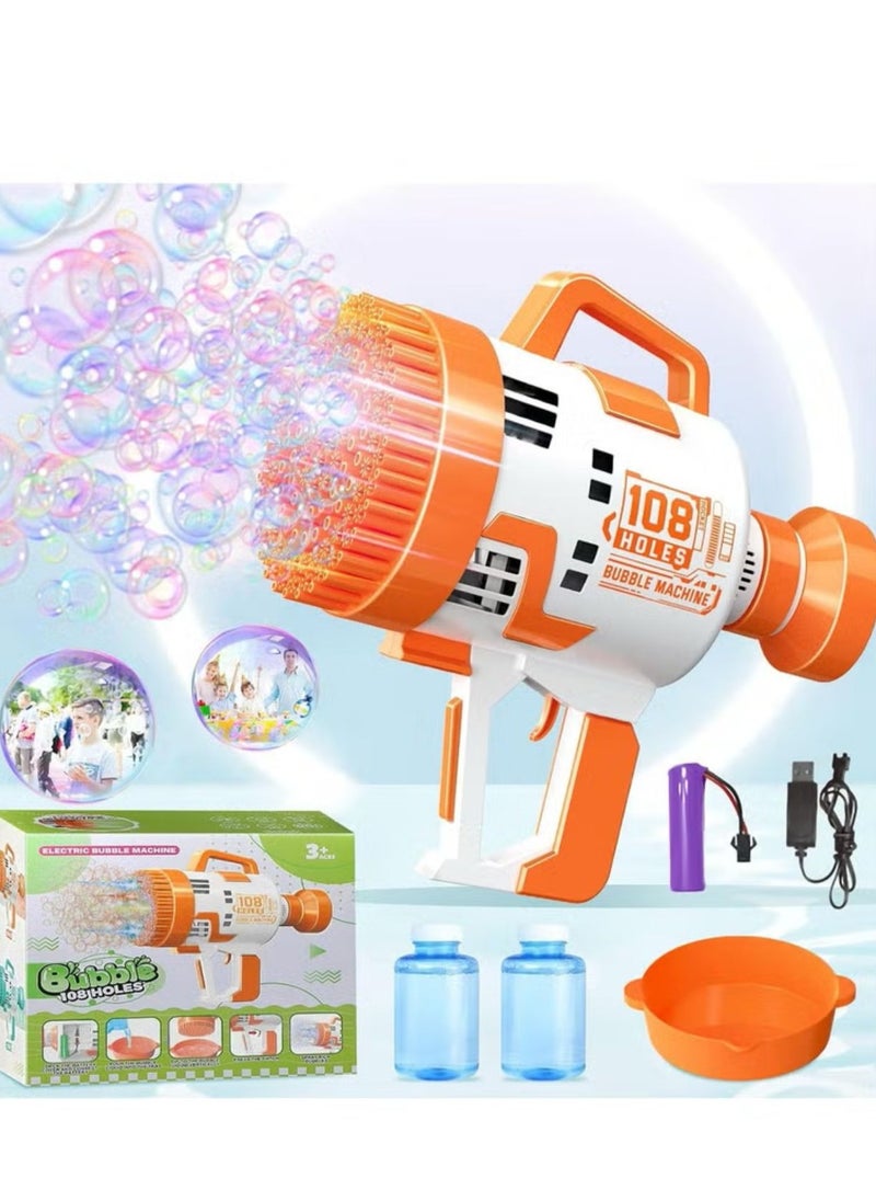 VIO 108 Hole Bubble Machine Gun Blower with Colorful Lights Fun Bubble Maker Toy for Kids Perfect for Birthday Parties Celebrations Outdoor Summer Fun Great Gift for Toddlers Girls Boys Bubble Blaster Toy  - Image 2