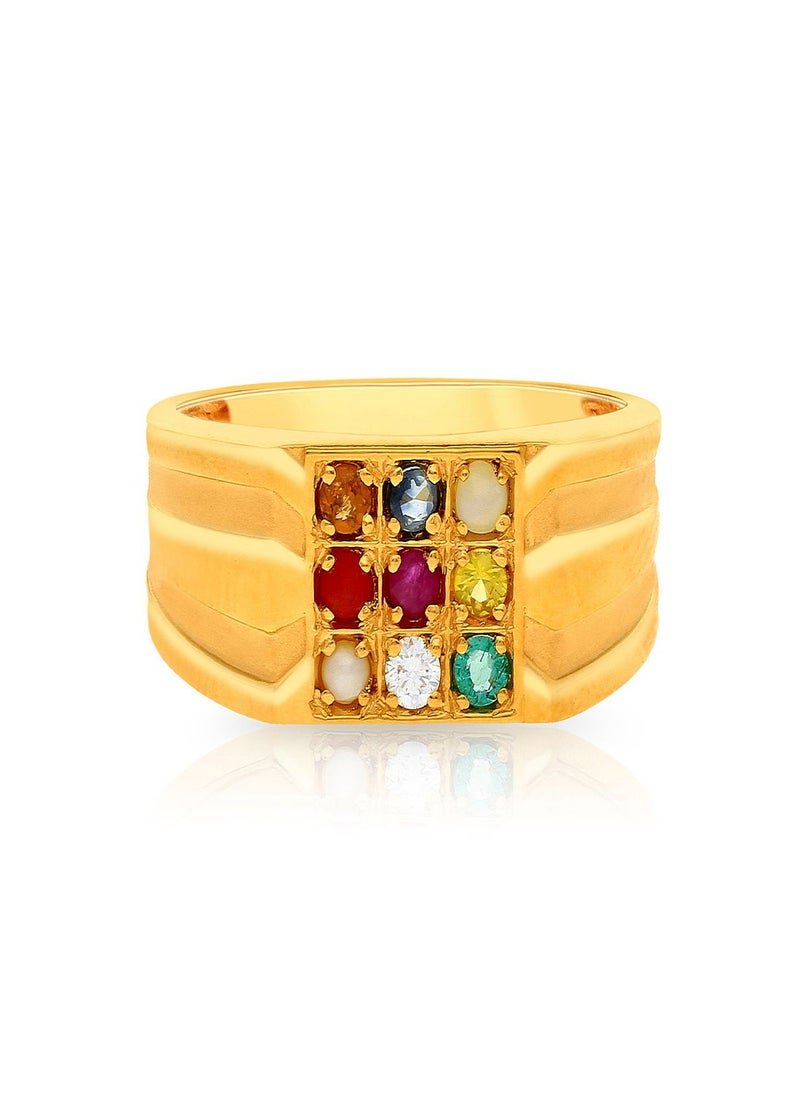 Malabar Gold and Diamonds 22 Carat 916 Purity Precia Gemstone Ring PTRDNVR328RN1 for Men  - Image 2