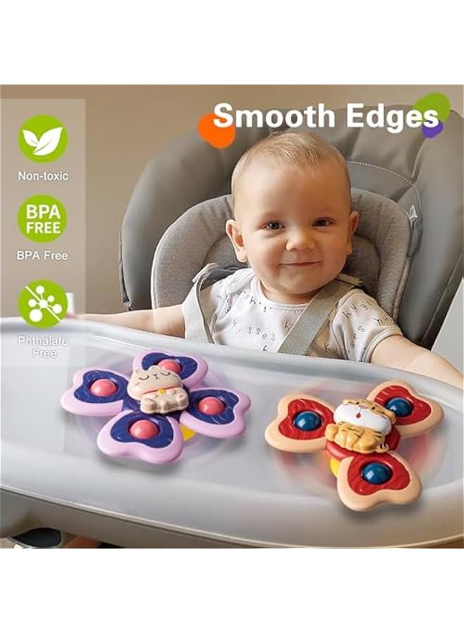 3PCS Animal Suction Cup Spinner Toys for 1 2 Year Old Boys Spinning Toys Baby Toys 12-18 Months Sensory Toys for Toddlers 1-3 First Birthday Baby Gifts for 1 Year Old Girls - Image 2