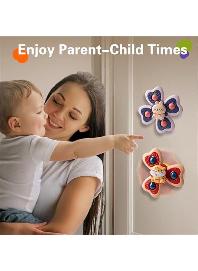 3PCS Animal Suction Cup Spinner Toys for 1 2 Year Old Boys Spinning Toys Baby Toys 12-18 Months Sensory Toys for Toddlers 1-3 First Birthday Baby Gifts for 1 Year Old Girls - Image 4