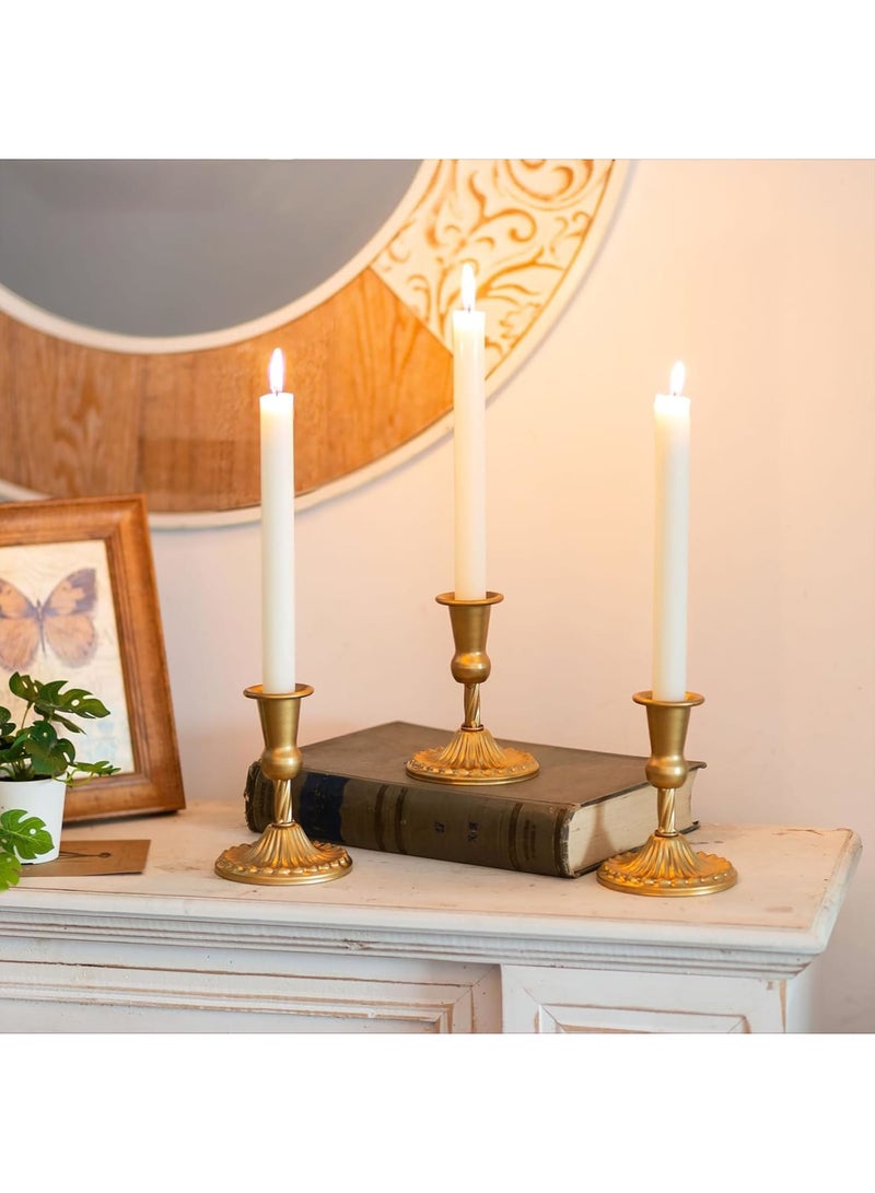 SOLARAE Gold Candle Holders Brass Candlestick Holders: 2 Pcs Taper Candle Holders, Candle Holders for Candlesticks Tapered Gold Candle Holders Wedding Party Chrismas Mantel Home Decor - Image 2