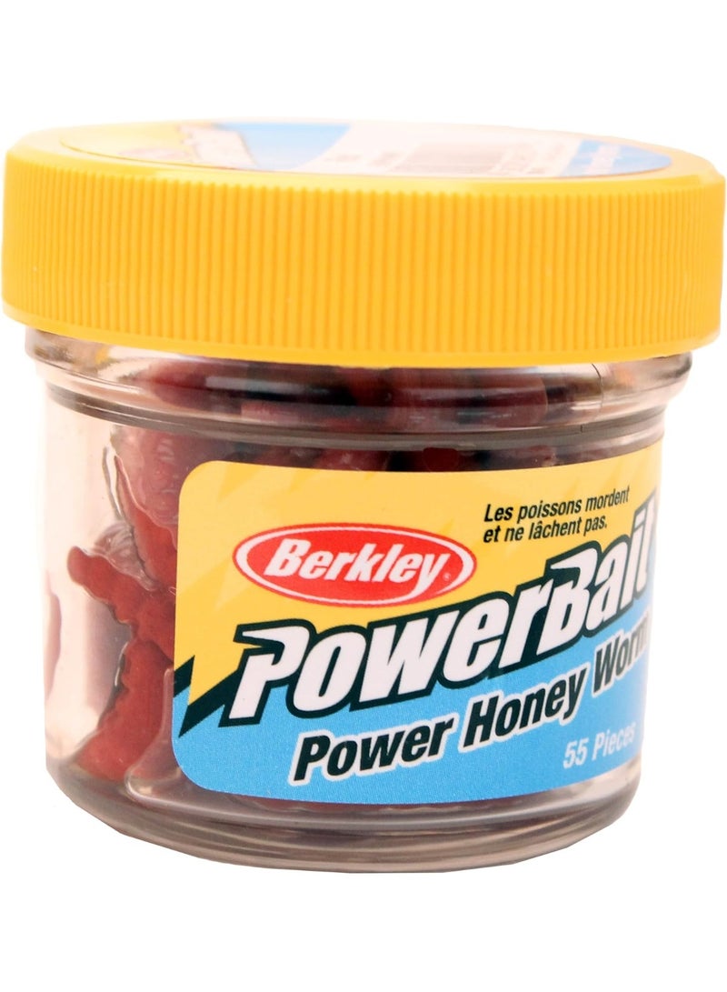 Berkley Berkley EBPHWR PowerBait Power Honey Worm Fishing Bait Red, 1-Inch, 55 per