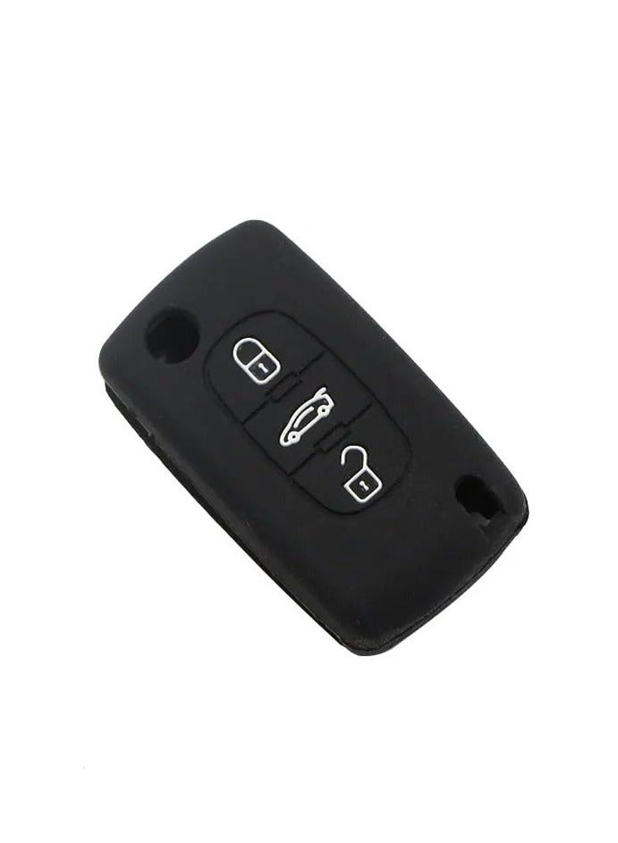 بيعتكلها غطاء حماية من السيليكون لمفتاح السيارة متوافق مع بيجو 208 207 308 RCZ 408 407 307 206 سيتروين C4 C5 C3 C2 C4L Xsara Picasso (3 أزرار) - Image 1