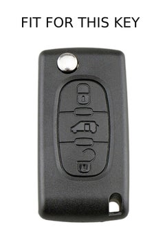 SOLDOUT Silicone Case Car Flip Key Cover Compatible with Peugeot 208 207 308 RCZ 408 407 307 206 Citroen C4 C5 C3 C2 C4L Xsara Picasso (3 Buttons)  - Image 2