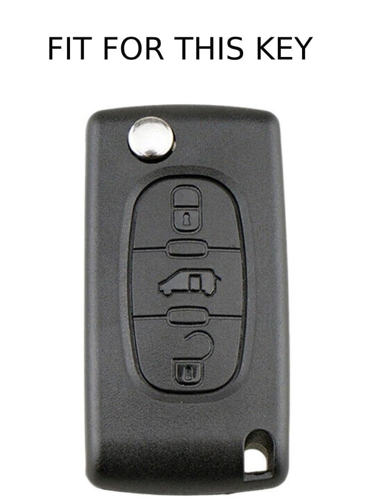بيعتكلها غطاء حماية من السيليكون لمفتاح السيارة متوافق مع بيجو 208 207 308 RCZ 408 407 307 206 سيتروين C4 C5 C3 C2 C4L Xsara Picasso (3 أزرار) - Image 2