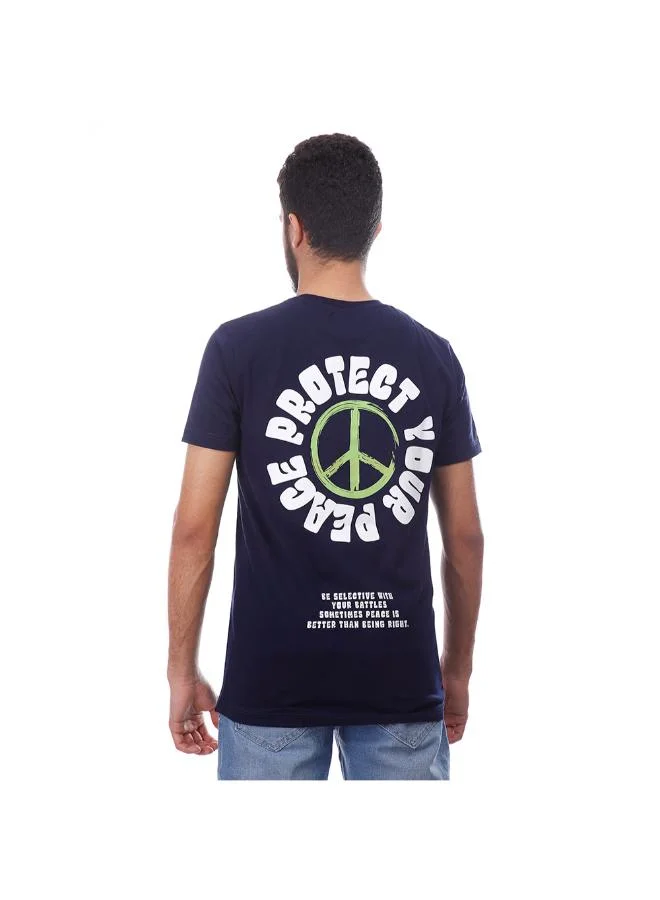 Coup Coup Men Printed Single Jersey T-Shirt 1000746 3XL - Navy
