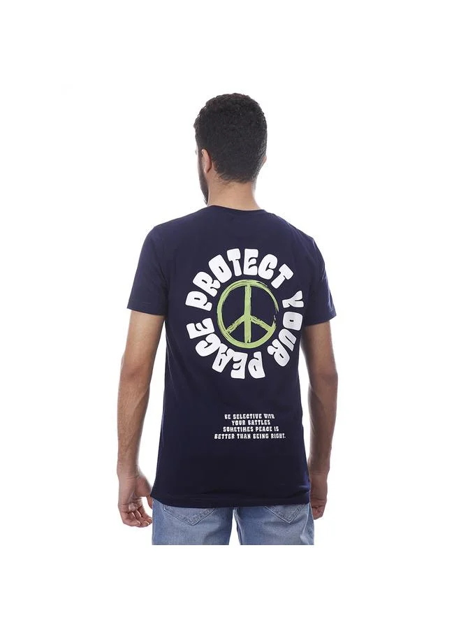 Coup Coup Men Printed Single Jersey T-Shirt 1000746 3XL - Navy