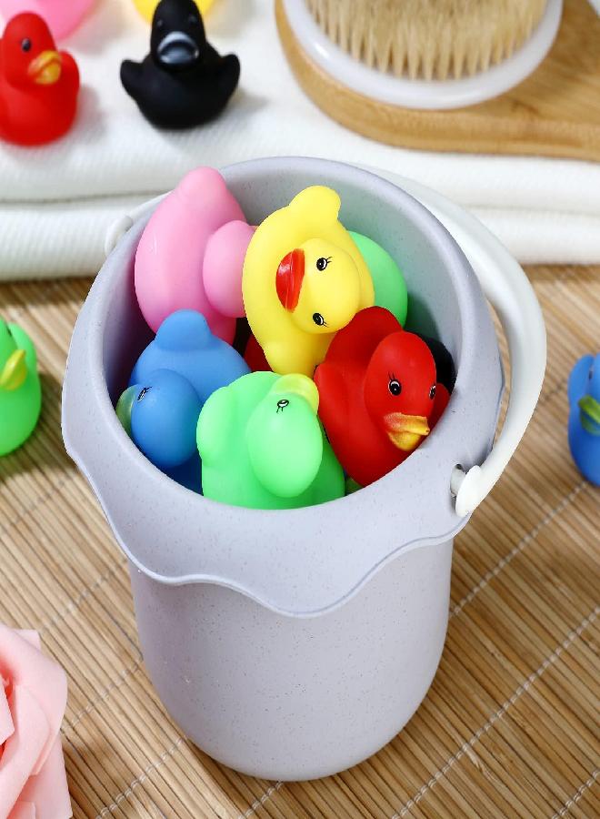 Rubber Duck Bath Toys 50PCS Mini Ducks Bulk for Kids Baby Shower Birthday Party Decorations Favors Gift Classroom Summer Beach Pool Activity Carnival Game, Six Colors