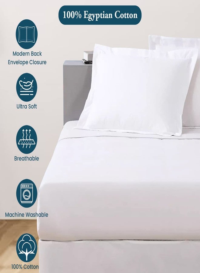 SP Cotton Euro Pillow Shams Set of 2 Pillowcase Euro Shams 26x26 inch White Solid Pillow Covers - Luxury 500 Thread Count European Pillow Shams 100% Egyptian Cotton Decorative Pillowcase Cover - Image 4