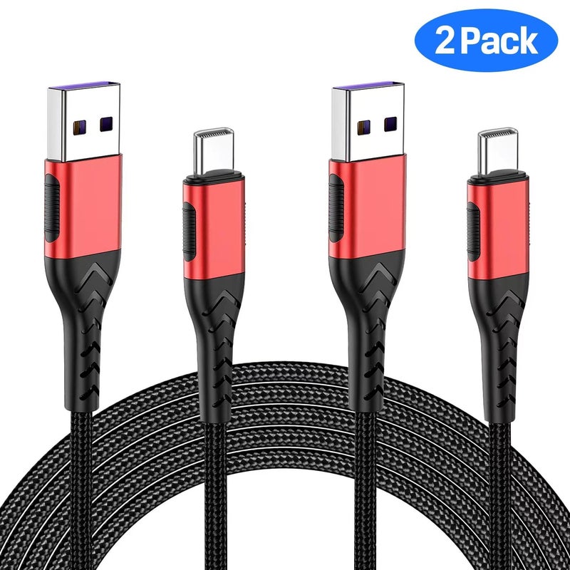 Durcord USB C Cable, Upgarded 2Pack 10ft USB Fast Charging 10 Feet Type C Charging Cord Cable, Fast Type C Charger Braided USB Cable Compatible with iPhone 15 Pro/Plus/Max/Android/Phone/Pad -Red - Image 2