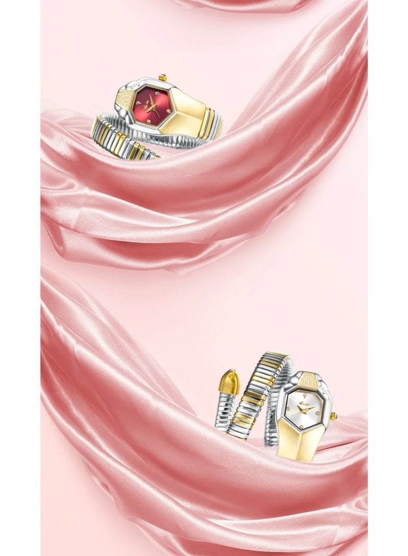 MISS FOX Designer new models Women's snake watches Luxury diamond dial stainless steel quartz watches Fashion women's dress jewelry Diamond watches Gifts for women - Image 4