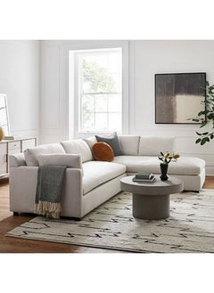 Al Home 5 Seater L-shape Sofa Velvet 270×170×85×90 Cm - White  - Image 1