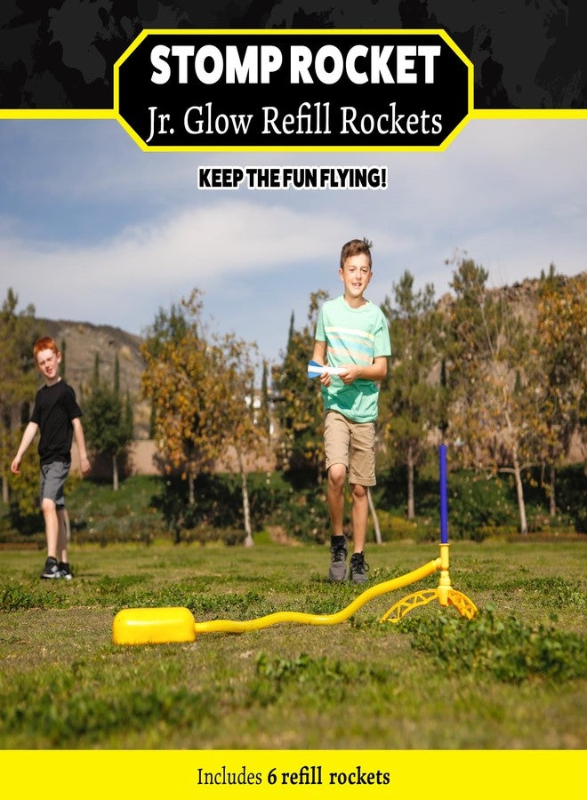 Stomp Rocket Jr Glow Rocket Refills, 6 Rockets - Replacement Glow in The Dark Rockets for Soft Foam Rocket Launcher for Kids - Fun Backyard & Outdoor Kids Toys Gifts for Boys & Girls - Image 2