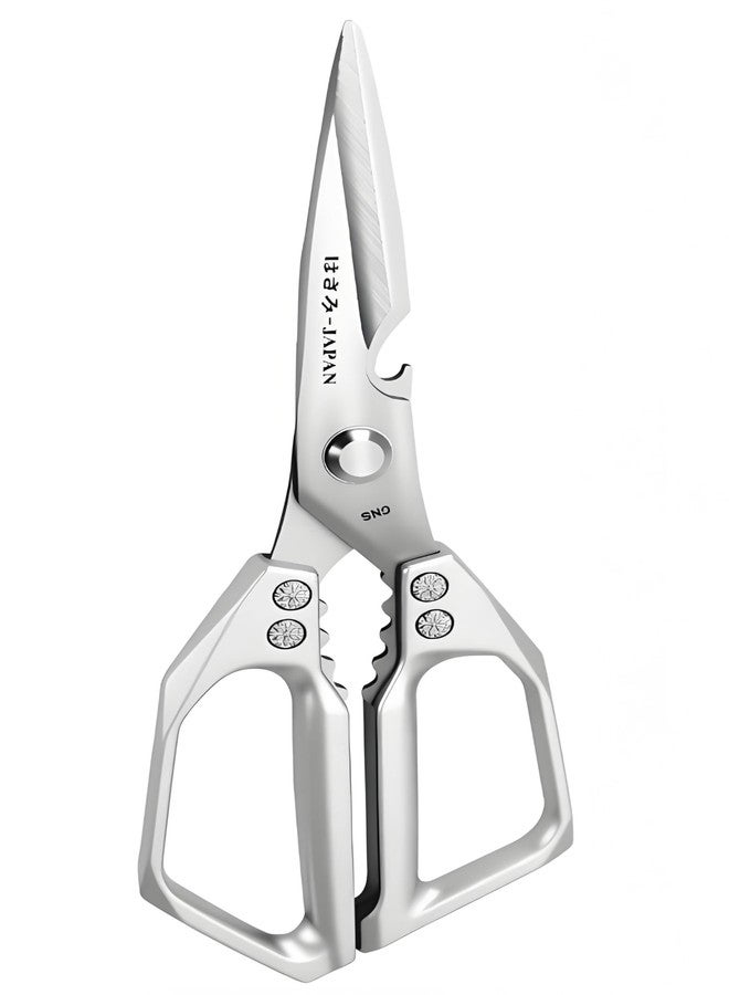 Honsen Kitchen Scissors, All Purpose，Ultra Sharp Meat Scissors，Heavy Duty Silver Cooking Scissor，Dishwash Safe Stainless Steel Kitchen Shears for Food, Chicken Bones, Turkey - Image 2