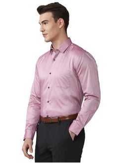 Peter England Peter England Men's Solid Regular Fit Shirt (PESFMNUBW35213_Purple 42)  - Image 2