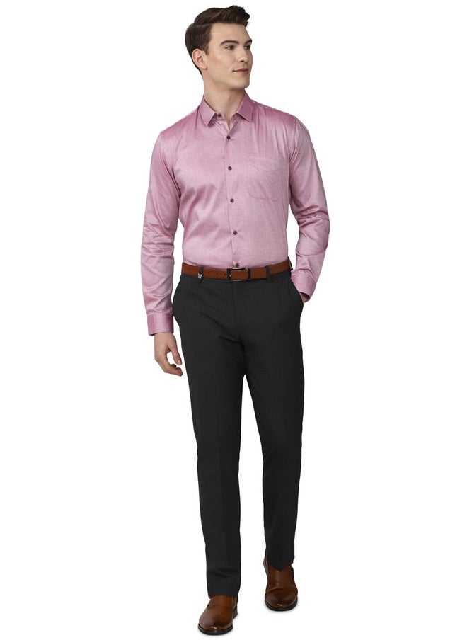 Peter England Peter England Men's Solid Regular Fit Shirt (PESFMNUBW35213_Purple 42)  - Image 5