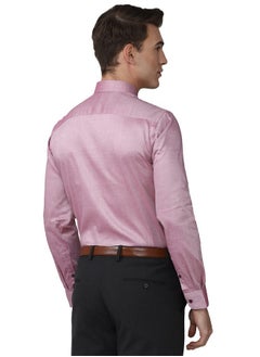 Peter England Peter England Men's Solid Regular Fit Shirt (PESFMNUBW35213_Purple 42)  - Image 3