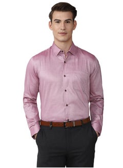 Peter England Peter England Men's Solid Regular Fit Shirt (PESFMNUBW35213_Purple 42)  - Image 1