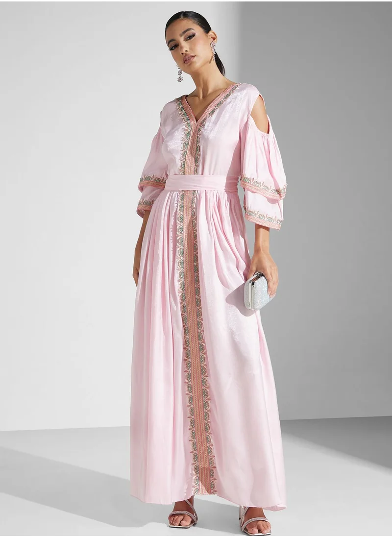 hayas closet Embellished Lace Detail Dress