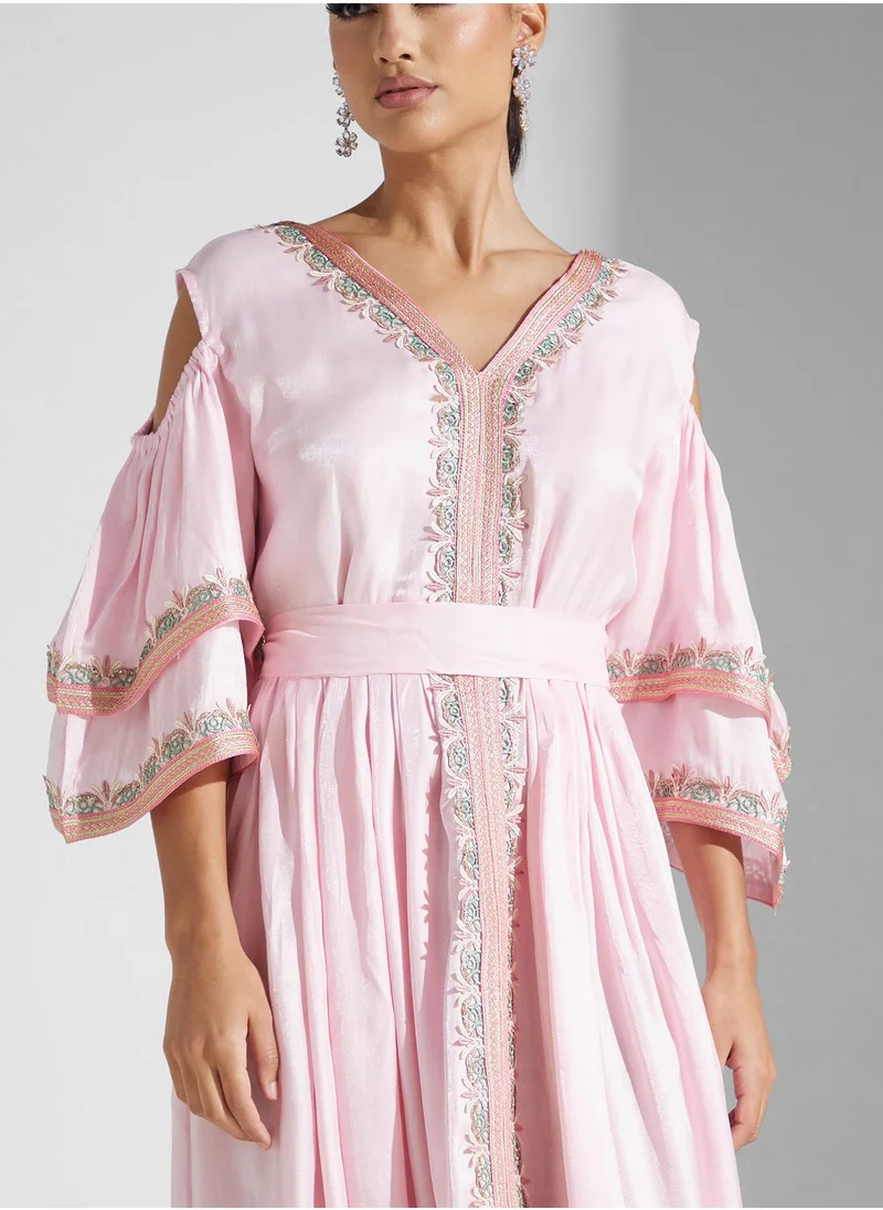 hayas closet Embellished Lace Detail Dress