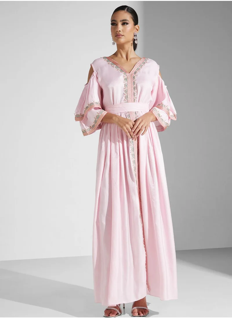 hayas closet Embellished Lace Detail Dress