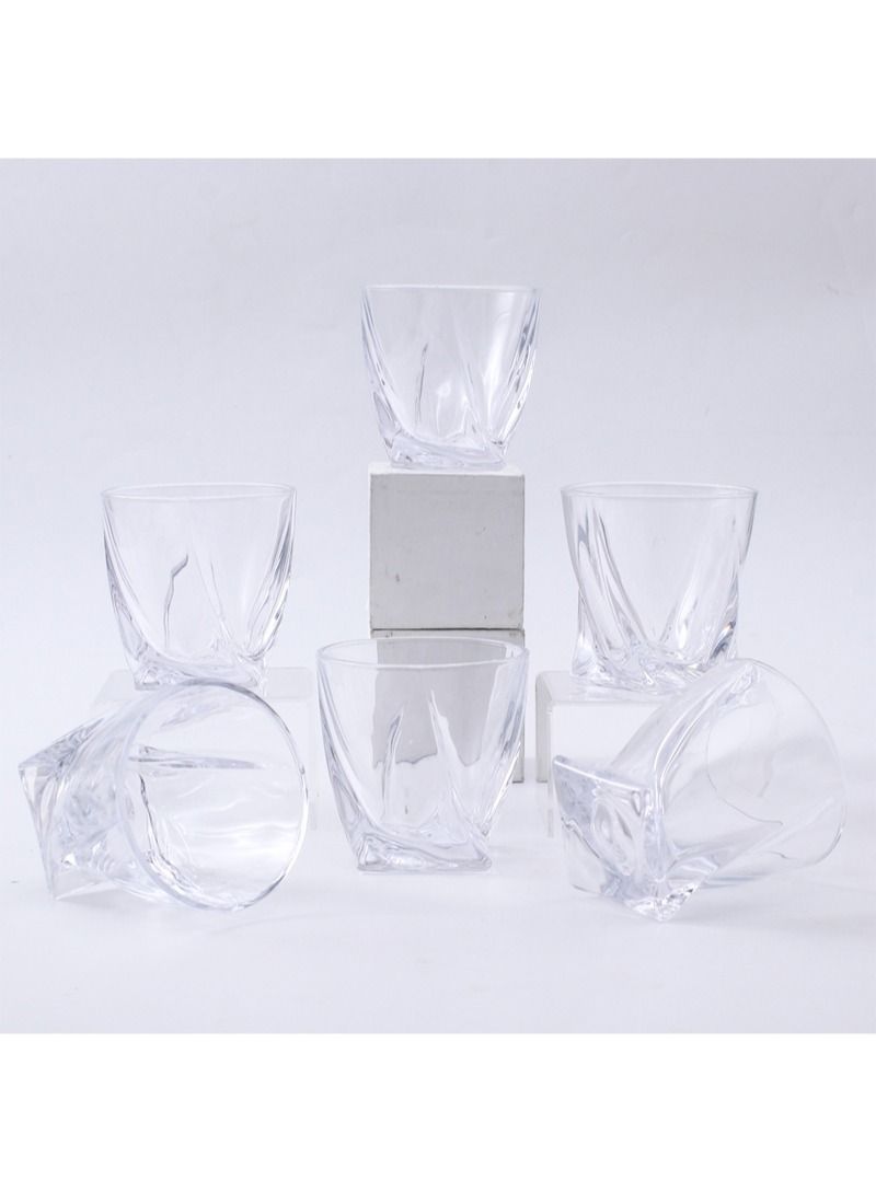 Sharpdo طقم أكواب مياه من الزجاج الاسكندنافي الفاخر المكون من ستة قطع - Image 1