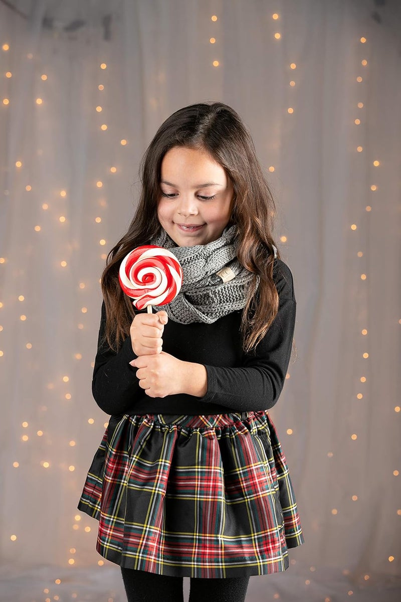 Funky Junque Girls Scarves 100% Acrylic Knit Kids Infinity Scarf Toddler Balaclava Neck Warmer Winter Circle Gaiter - Image 2