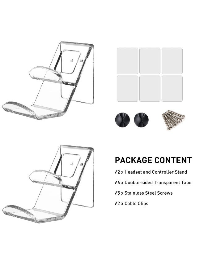 Acrylic Controller Stand and Headset Holder, Wall Mount, Universal Gaming Accessory for PS4, PS5, Xbox One, Switch  - Image 5