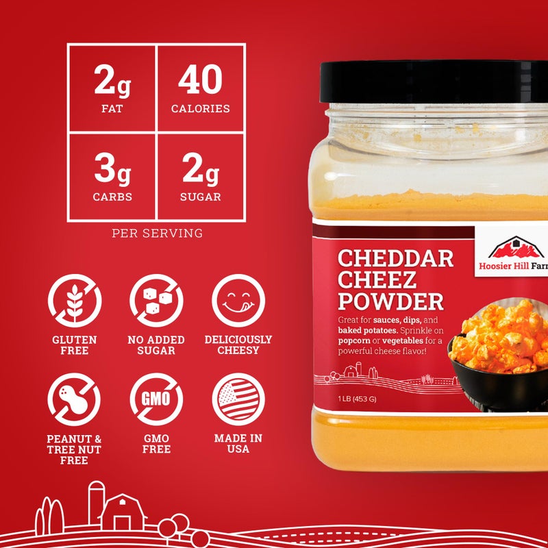 Hoosier Hill Farm Cheddar Cheez Powder, 1LB (Pack 1) - Image 3