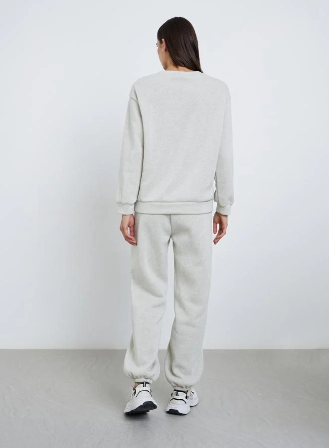 Styli Styli Embroidered Slogan Sweatshirt and Joggers Co-Ords