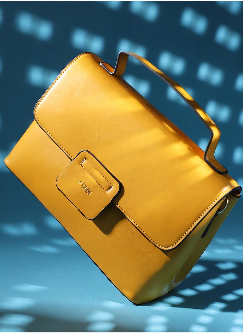 Haute Sauce - Structured Flap Handbag - Yellow - Image 1