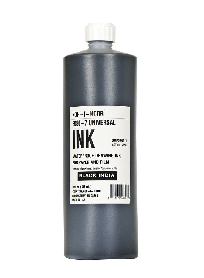 كوه-آي-نور حبر رسم عالمي من كوه-آي-نور، صبغي، زجاجة سعة 32 أونصة، أسود - Image 1