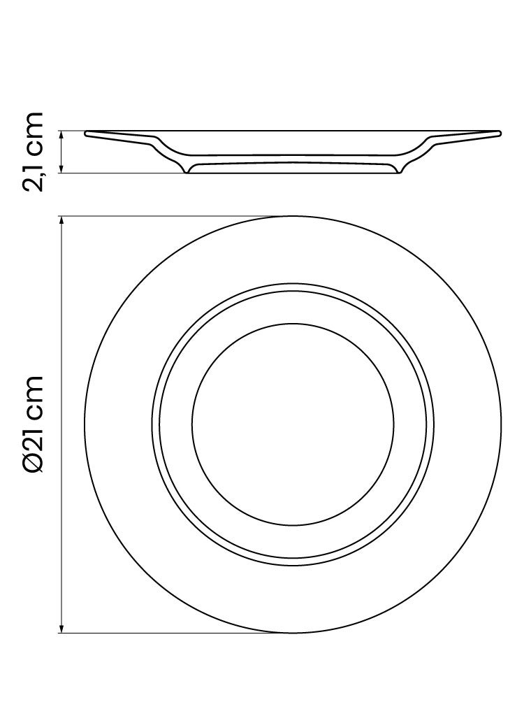 ترامونتينا طبق حلويات بورسلين أبيض ترامونتينا  سم - Image 2