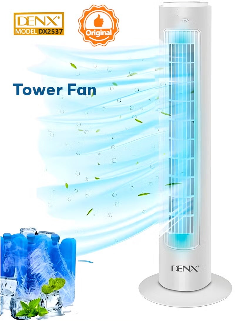 Denx Tower Fan – Slim, Stylish & Whisper-Quiet Cooling with 3-Speed Control and 80° Oscillation – 45W Power, DX2537 - Image 1