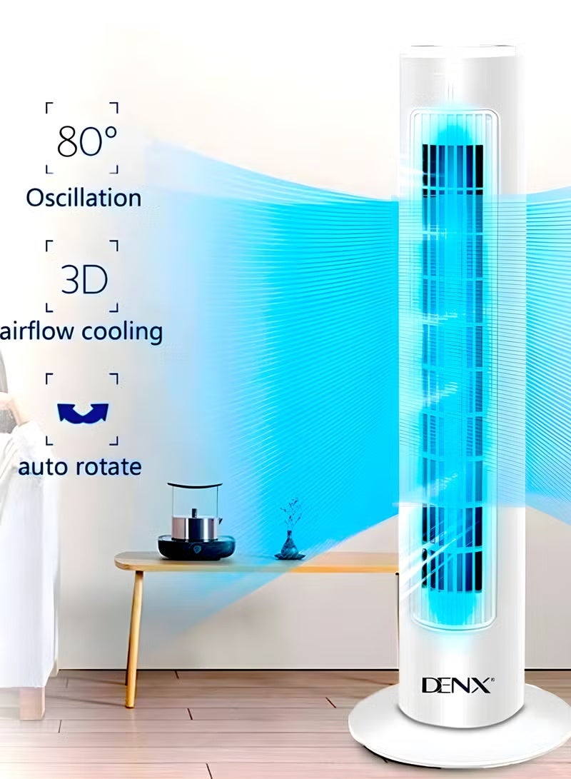 Denx Tower Fan – Slim, Stylish & Whisper-Quiet Cooling with 3-Speed Control and 80° Oscillation – 45W Power, DX2537 - Image 2