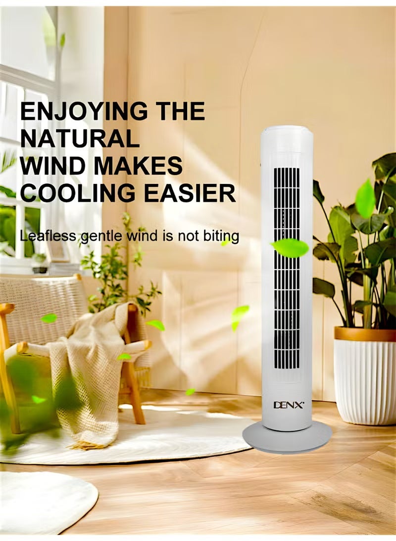 Denx Tower Fan – Slim, Stylish & Whisper-Quiet Cooling with 3-Speed Control and 80° Oscillation – 45W Power, DX2537 - Image 4