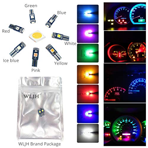 WLJH 6x T5 Led Wedge Bulbs Canbus Error Free 74 73 17 Extremely Bright White 3030 Chipsets for Auto Car Gauge Cluster Dashboard Light Lamp Instrument Panel Indicators - Image 5