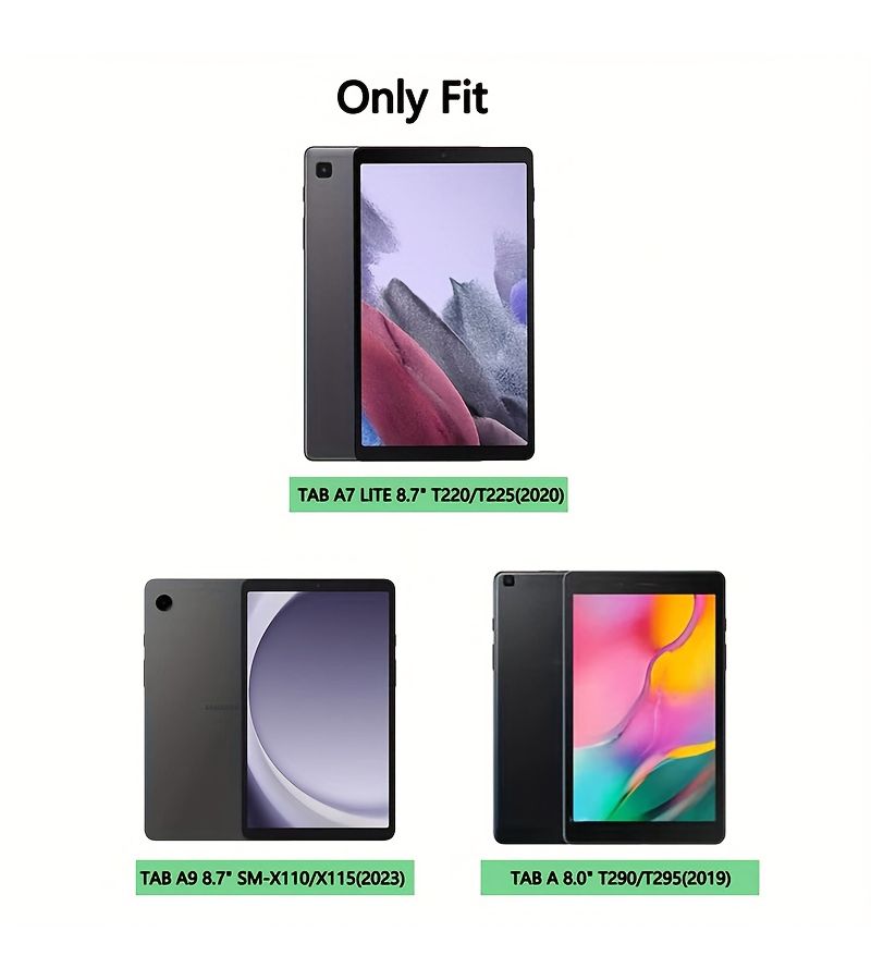 حافظة جهاز لوحي باللون الرمادي لجهاز Samsung Tab A7 Lite 8.7 T220 T225 مقاومة للصدمات مع حامل - Image 3