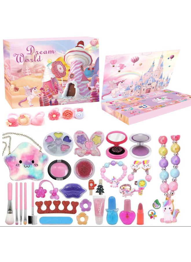 Children's Tearable Blind Box Makeup Diy Cosmetics Nail Art Girl's Jewelry Countdown Blind Box Toy-Color:ST-029(88PCs) Mermaid 414g  - Image 2