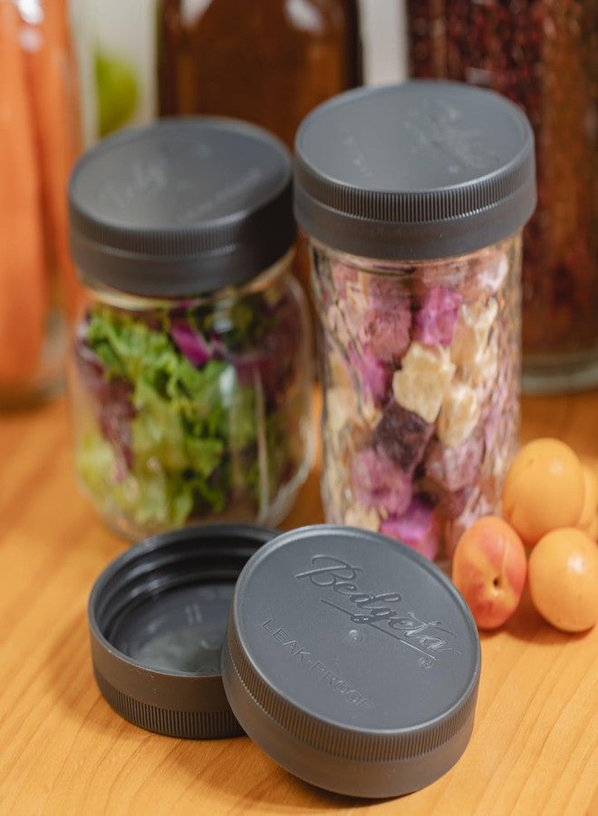 Yodecy 16 Pack Gray Plastic Mason Jar Lids, One-piece Lid without Silicone Ring, 8 Wide Mouth & 8 Regular Mouth Mason Jar Lids, Fit Ball, Kerr and More(Gray) - Image 3