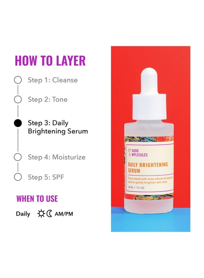 سيروم التفتيح اليومي من جود موليكلز - سيروم مرطب للوجه مع بيتا أربوتين وحمض الهيالورونيك لترطيب البشرة - عناية بالبشرة مضادة للشيخوخة - Image 4