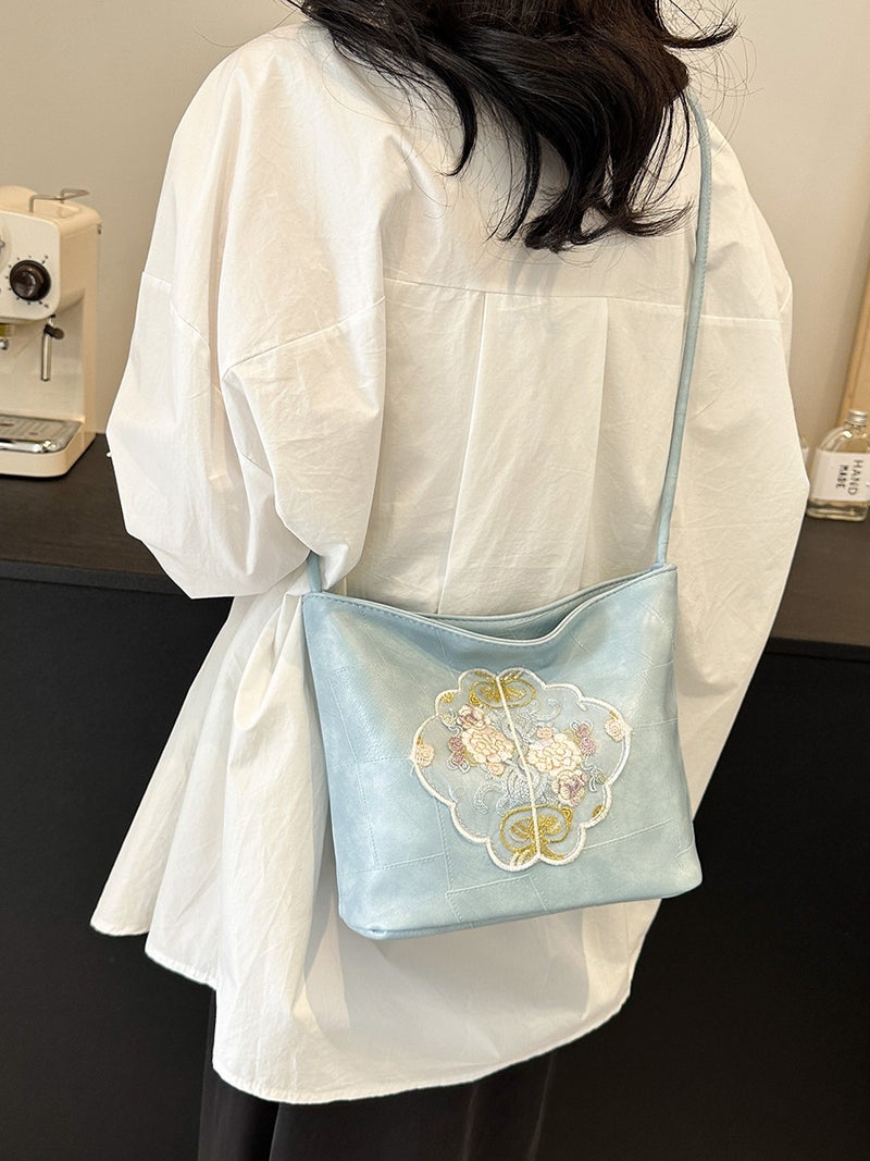 New Chinese Style National Style Embroidered Bag Women'S Fashion Commuter Crossbody Bag Niche Antique Shoulder Bucket Bag - Image 5