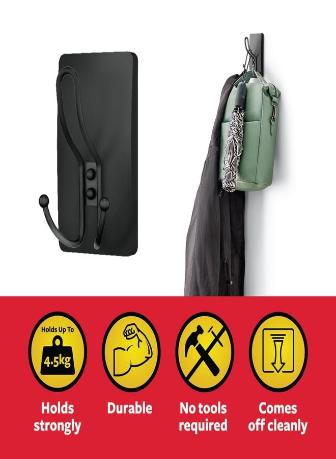 Command 3M Command X-Large Matte Black Triple Hook | Heavy-Duty Wall Hook | Damage-Free Hanging for Coats, Bags & Accessories | Holds up to 4.5 kg - Image 2