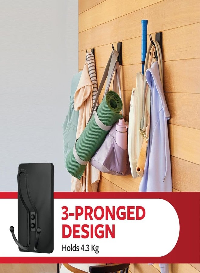Command 3M Command X-Large Matte Black Triple Hook | Heavy-Duty Wall Hook | Damage-Free Hanging for Coats, Bags & Accessories | Holds up to 4.5 kg - Image 4
