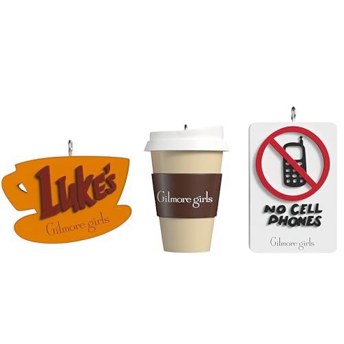 Hallmark Keepsake Mini Gilmore Girls Ornaments Set of 3 Lukes Diner Coffee Cup No Cell Phones Tiny Ornaments for Tabletop Tree - Image 2