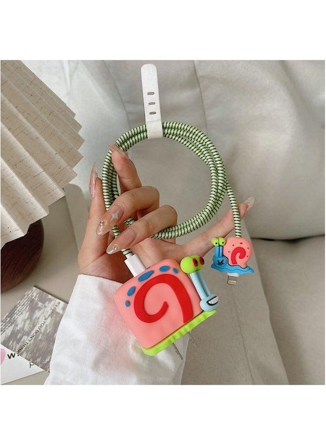 2024 Four-piece Charger Protective Cover For Apple 15 Fast Charging 18W/20W Charger-Specifications:9. Stitch (set Of Four) Big And Small Heads + 1.4m Wire Rope Tie - Image 3