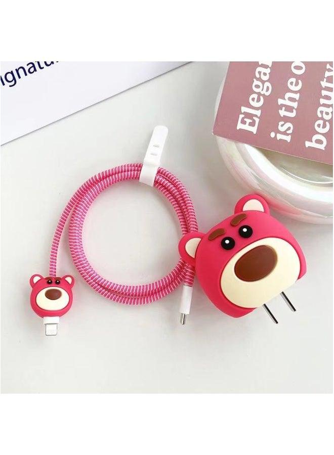 2024 Four-piece Charger Protective Cover For Apple 15 Fast Charging 18W/20W Charger-Specifications:9. Stitch (set Of Four) Big And Small Heads + 1.4m Wire Rope Tie - Image 4