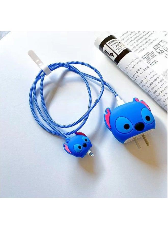 2024 Four-piece Charger Protective Cover For Apple 15 Fast Charging 18W/20W Charger-Specifications:9. Stitch (set Of Four) Big And Small Heads + 1.4m Wire Rope Tie - Image 1